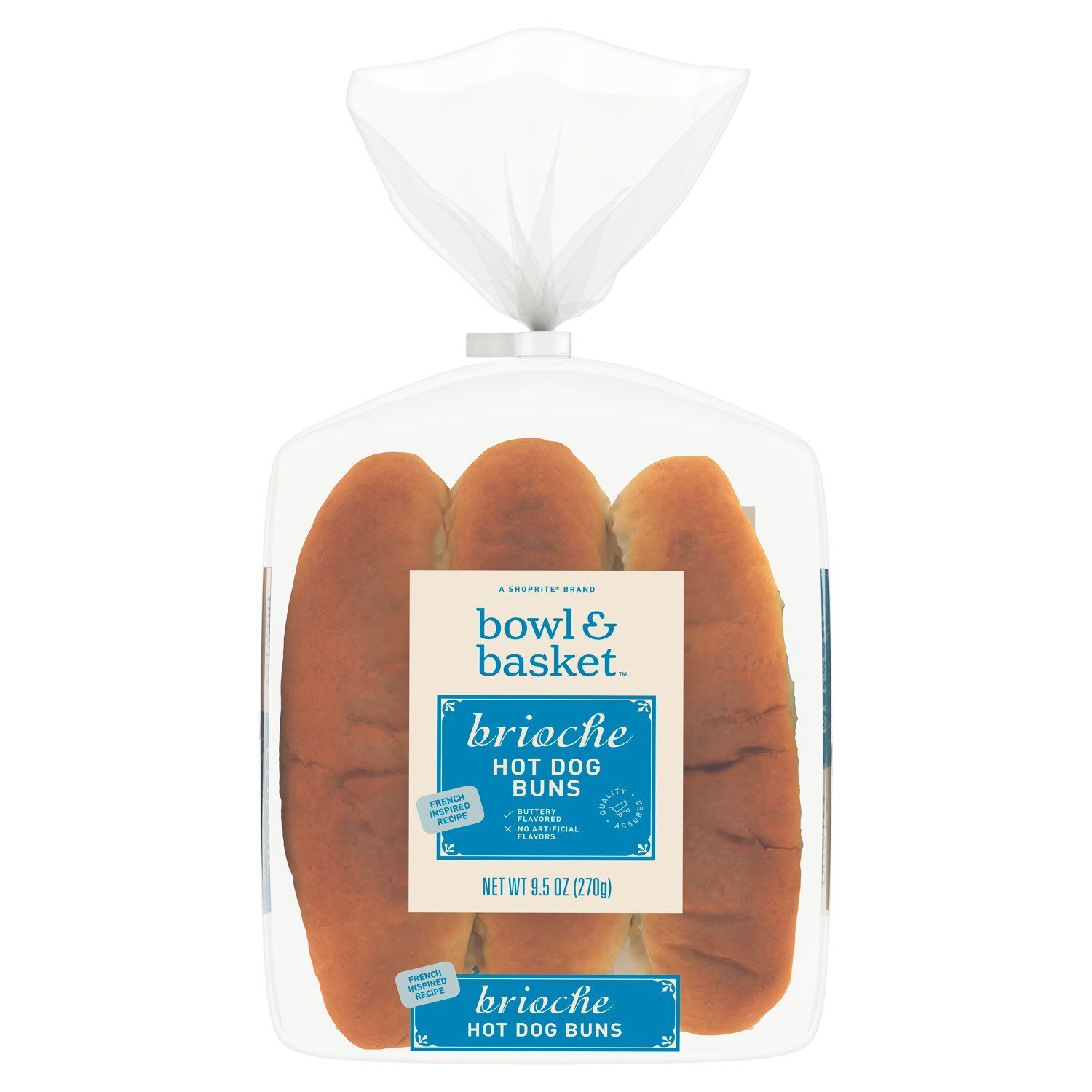 Bowl &amp; Basket Brioche Hot Dog Buns, 9.5 oz