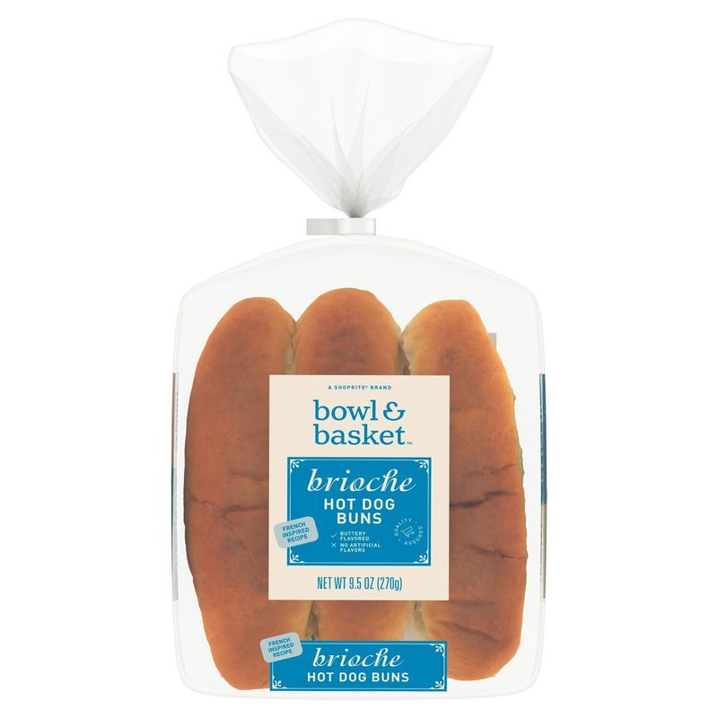Bowl &amp; Basket Brioche Hot Dog Buns, 9.5 oz