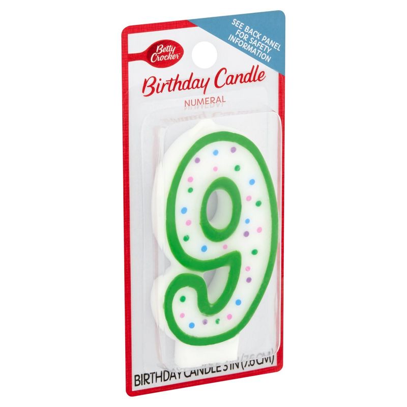 Betty Crocker Numeral 9 Birthday Candle