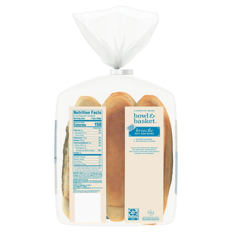 Bowl &amp; Basket Brioche Hot Dog Buns, 9.5 oz