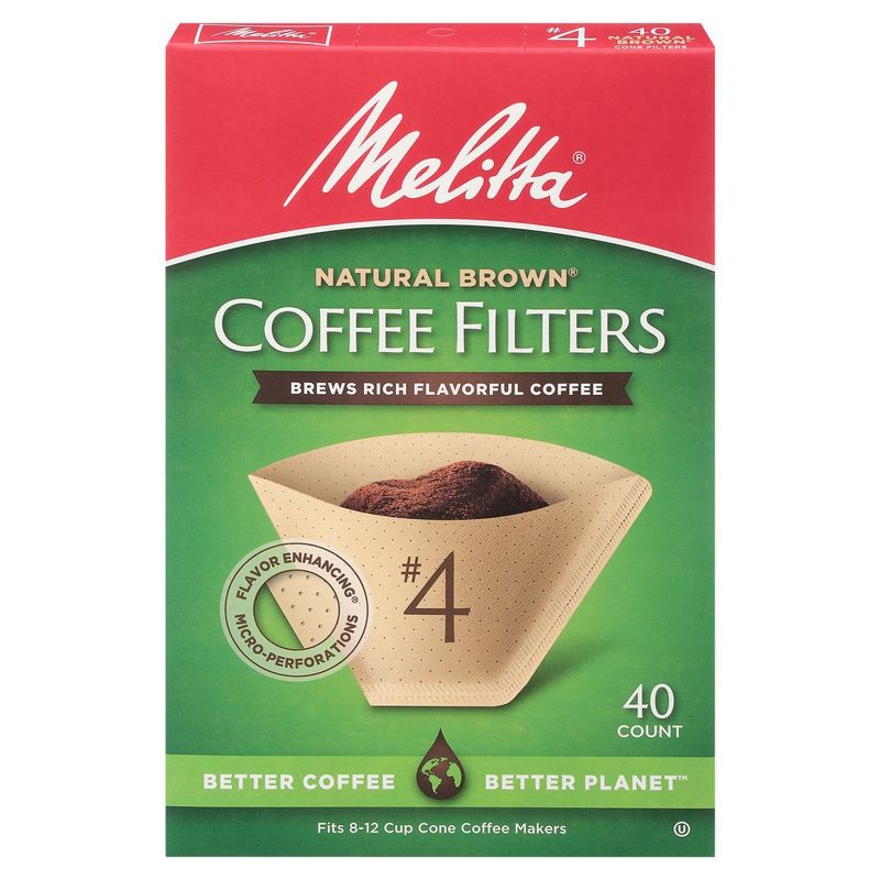 Melitta Natural Brown #4 Coffee Filters, 40 count