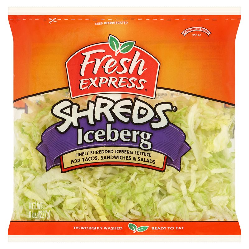 Fresh Express Shreds Finely Shredded Iceberg Lettuce, 8 oz bag