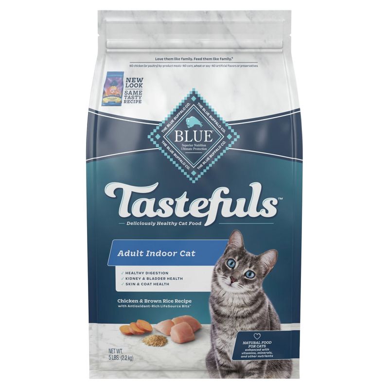 Blue Buffalo Blue Tastefuls Adult Indoor Chicken &amp; Brown Rice Recipe Food for Cat 5 lb