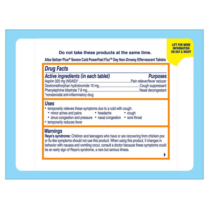 Alka-Seltzer Plus PowerFast Fizz Severe Cold Effervescent Tablets, 24 count
