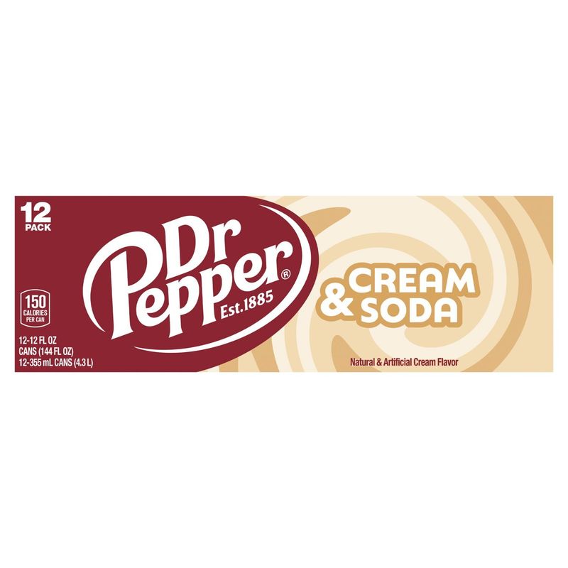 Dr Pepper Cream Soda, 12 fl oz, 12 count
