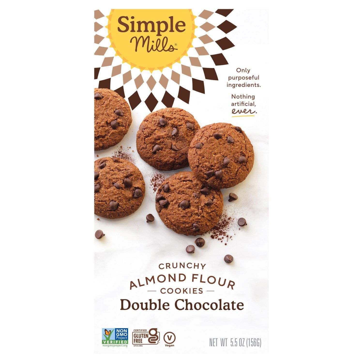 Simple Mills Crunchy Almond Flour Double Chocolate Cookies, 5.5 oz