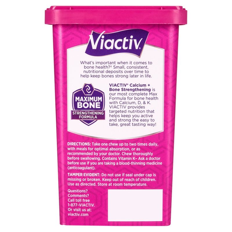 Viactiv Calcium + Bone Rich Caramel Soft Chews Dietary Supplement, 100 count