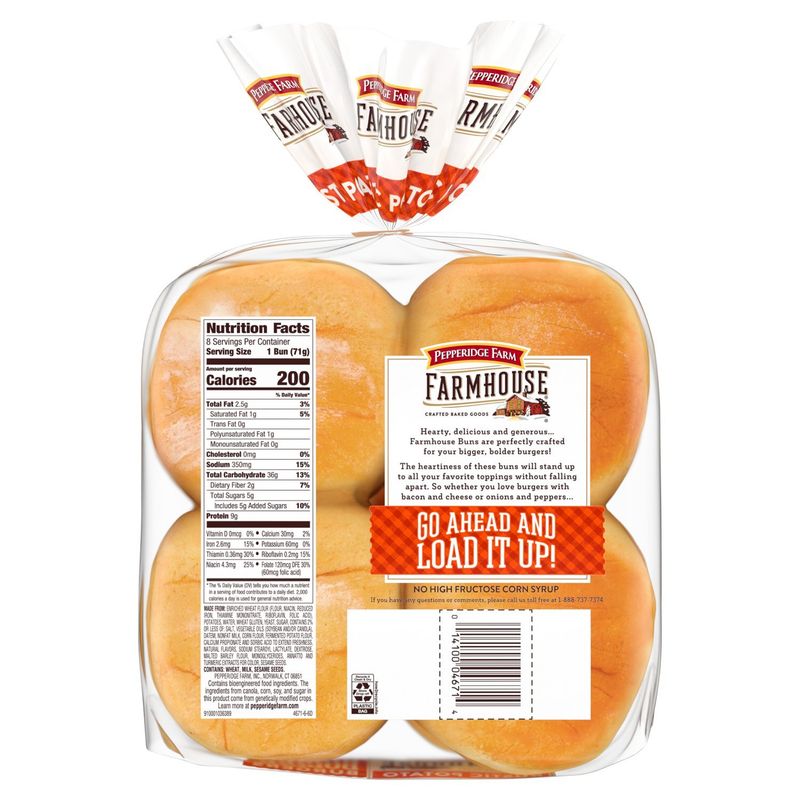 Pepperidge Farm Farmhouse Rustic Potato Buns, 8 count, 20 oz