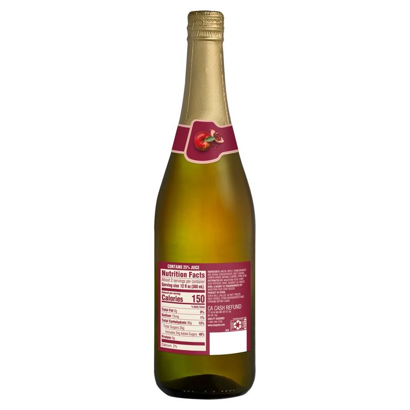 Bowl &amp; Basket Specialty Pomegranate Apple Sparkling Juice Beverage, 25.4 fl oz