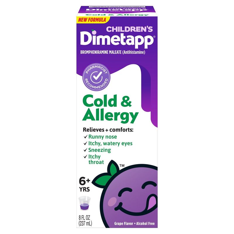 Dimetapp Children's Cold &amp; Allergy Grape Flavor Liquid, 6+ Yrs, 8 fl oz