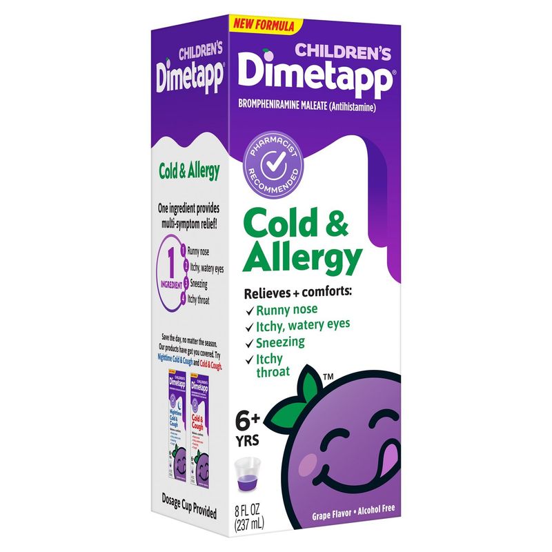 Dimetapp Children's Cold &amp; Allergy Grape Flavor Liquid, 6+ Yrs, 8 fl oz