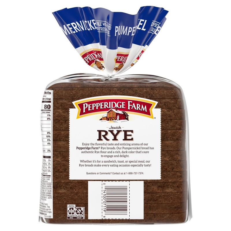 Pepperidge Farm Jewish Rye Pumpernickel Bread, 16 oz