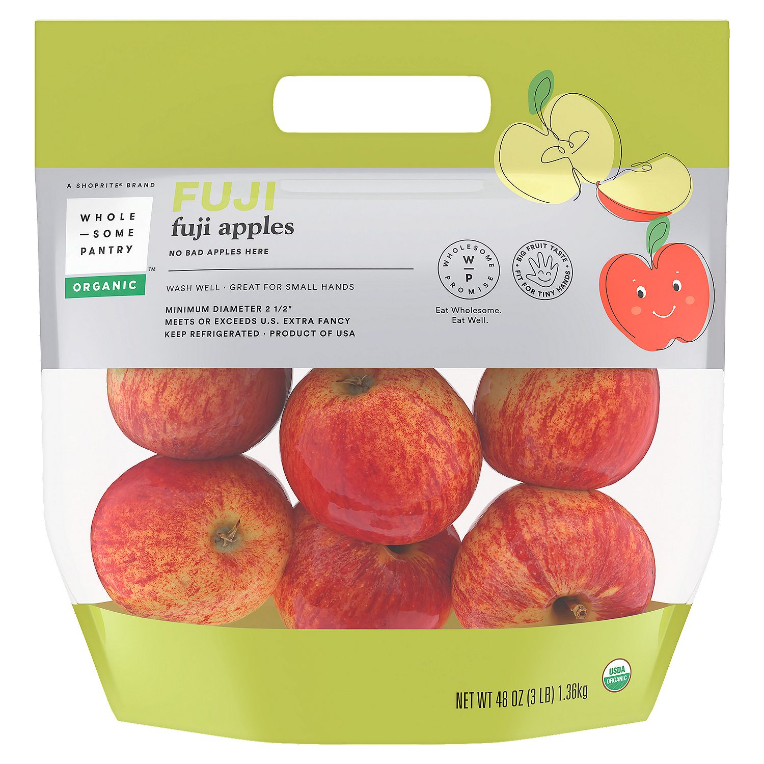 Wholesome Pantry Organic Fuji Apples, 3 lb bag