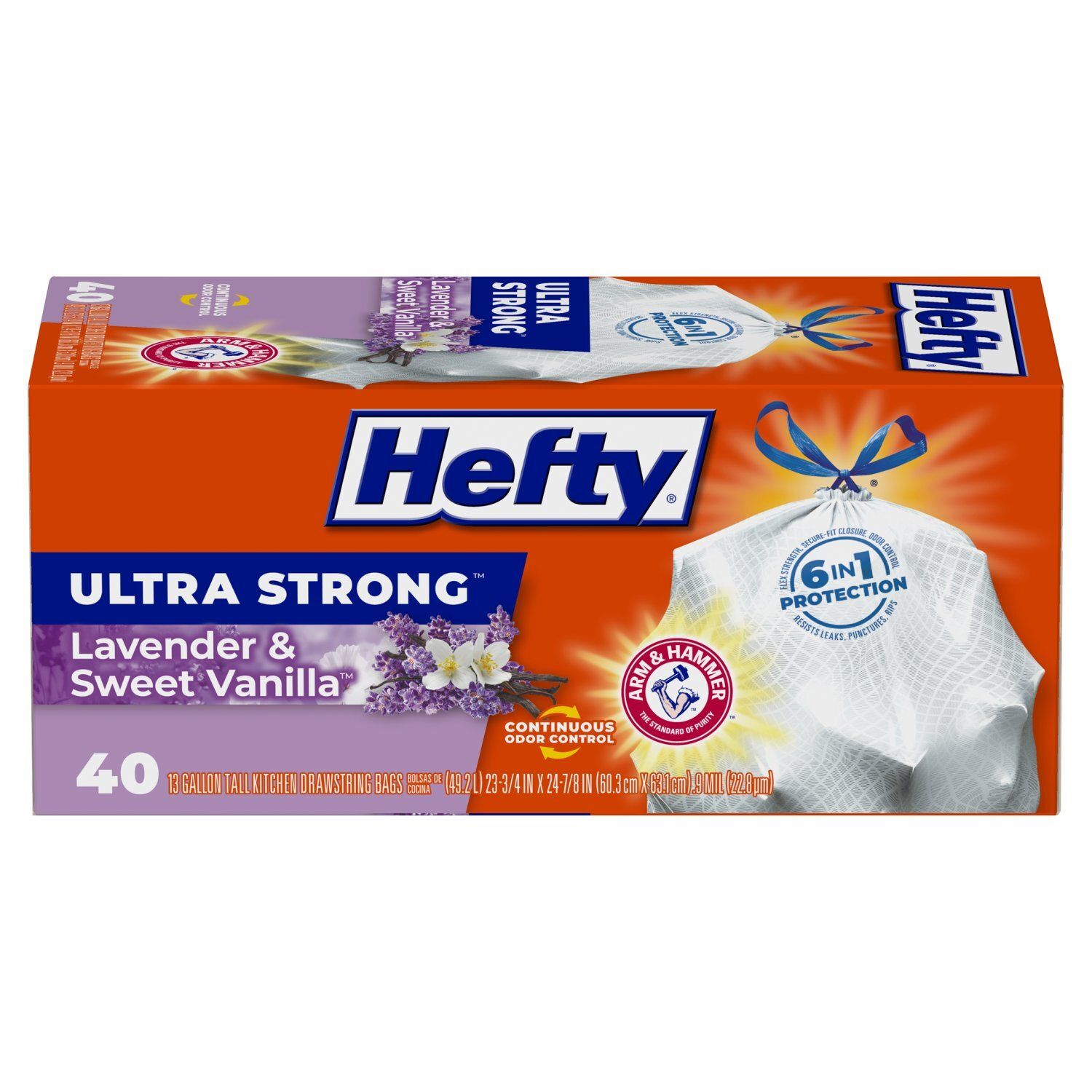 Hefty Ultra Strong Lavender &amp; Sweet Vanilla Trash Bags