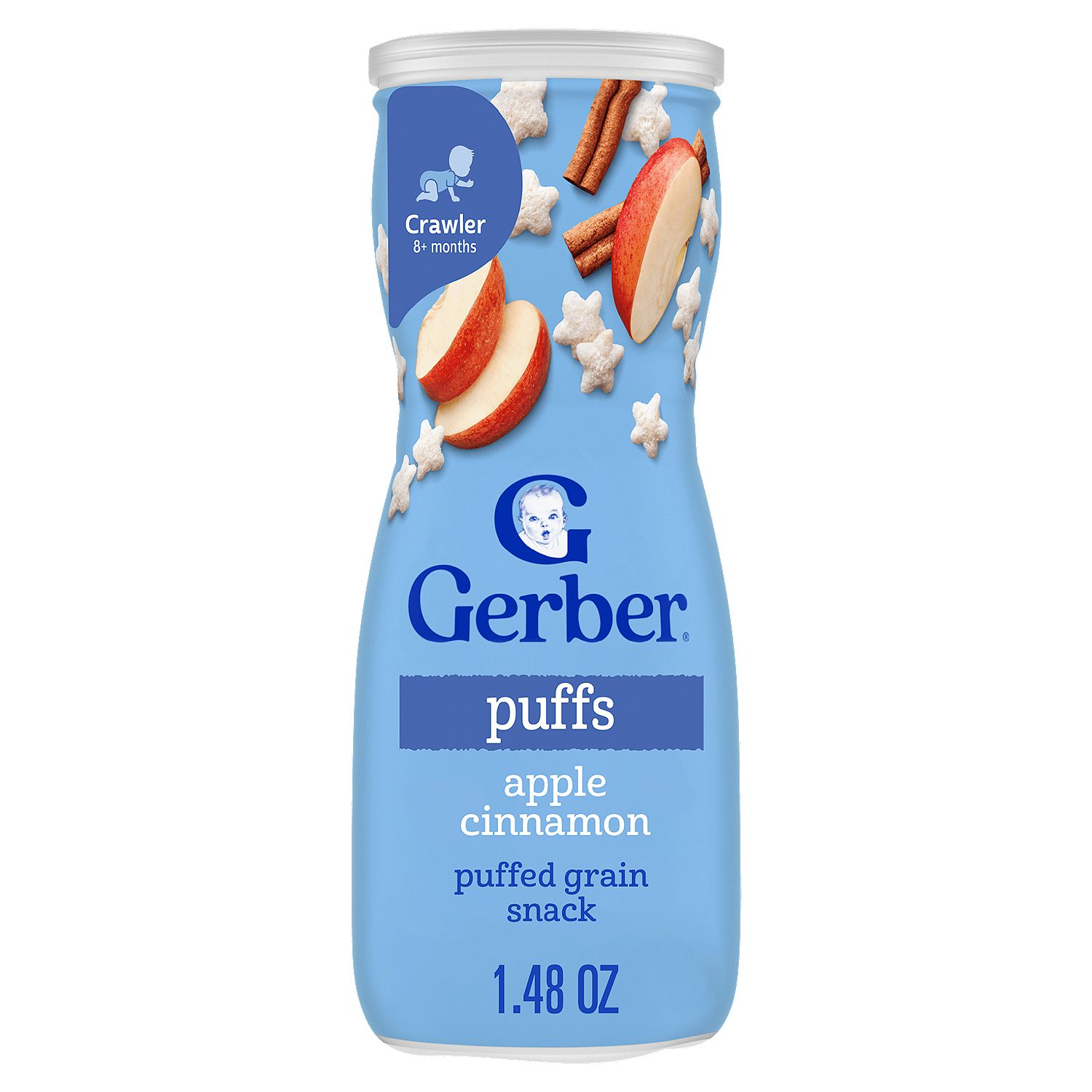 Gerber Apple Cinnamon Puffs Cereal Snack, Crawler, 8+ Months, 1.48 oz