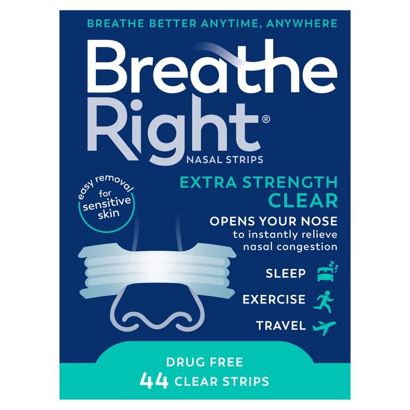 Breathe Right Extra Strength Clear Nasal Strips, 44 count