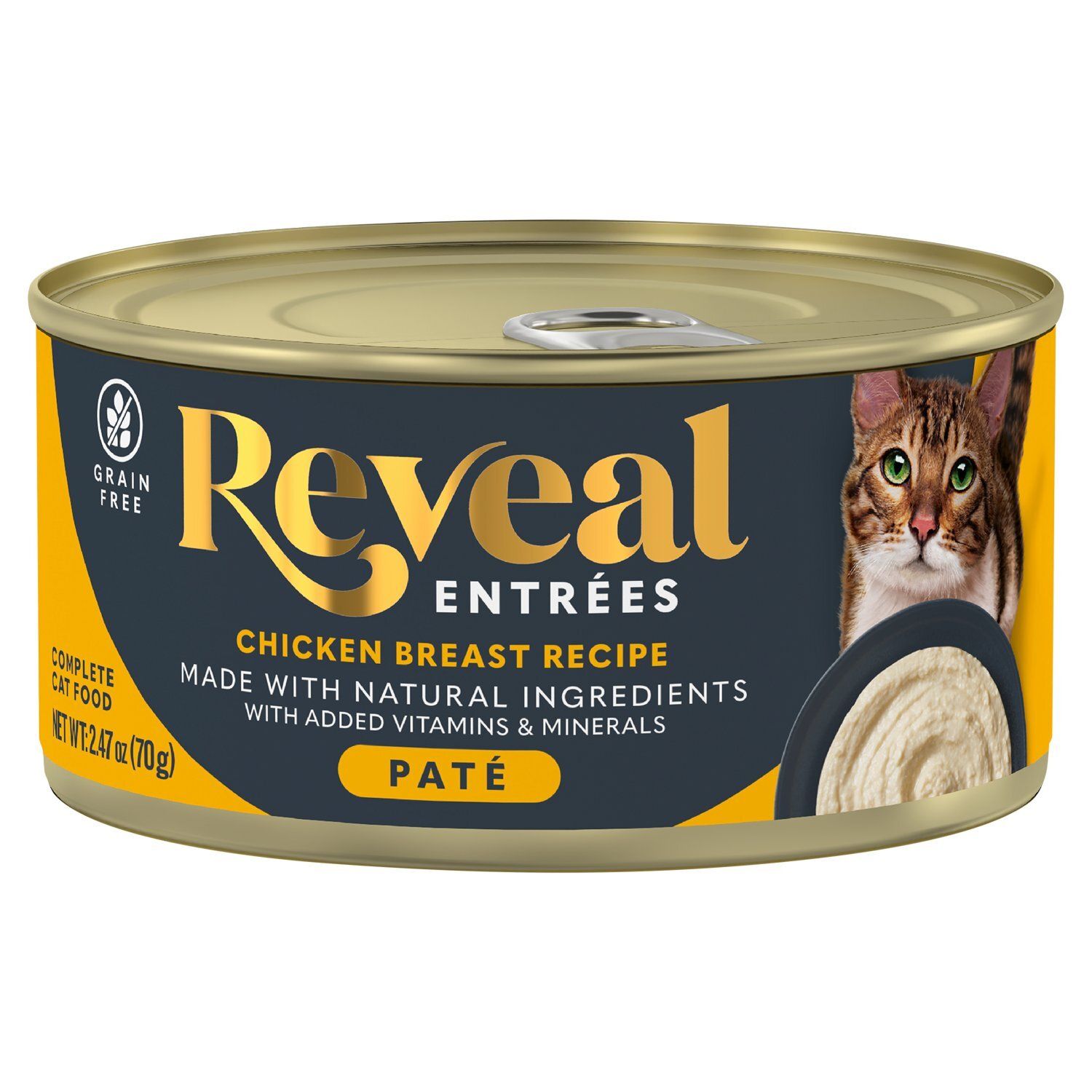 Reveal Entrées Chicken Breast Recipe Paté Complete Cat Food, 2.47 oz