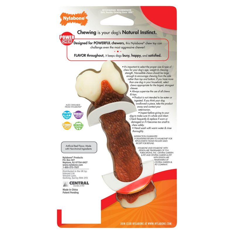 Nylabone Essentials Power Chew Beef Flavor Medium Dog Toy