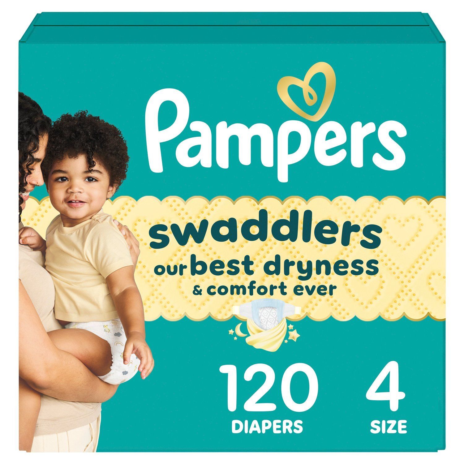 Pampers Swaddlers Diapers, Size 4, 15-34 lbs, 120 count