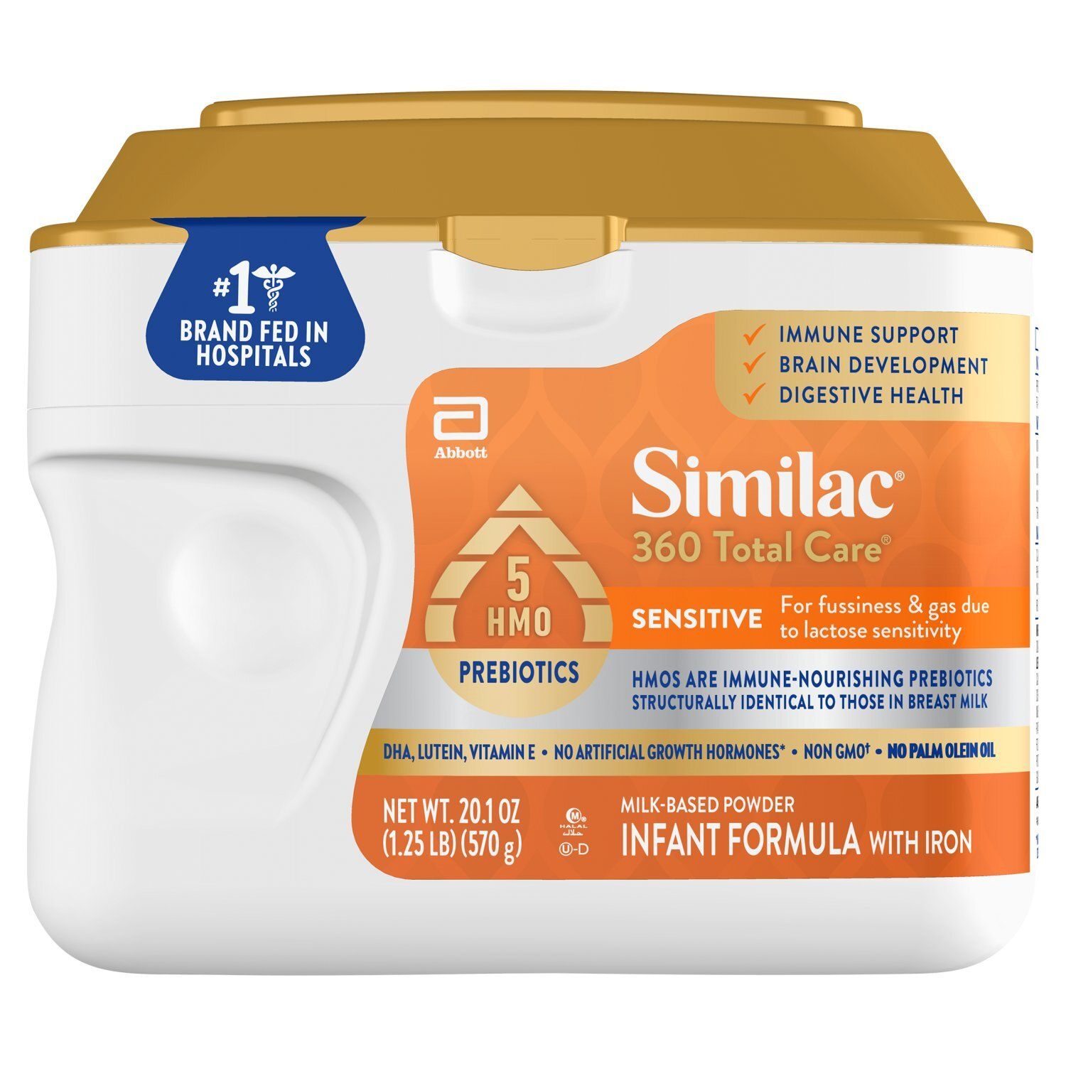 Similac 360 Total Care Sensitive Infant Formula with Iron Milk-Based Powder, 20.1 oz