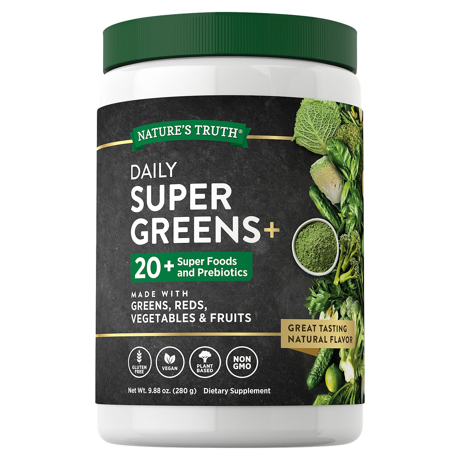 Nature's Truth Daily Super Greens+ Dietary Supplement, 9.88 oz