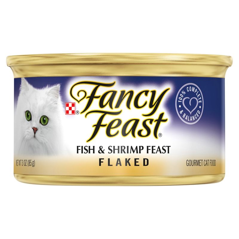 Purina Fancy Feast Fish &amp; Shrimp Feast Flaked Gourmet Cat Food, 3 oz