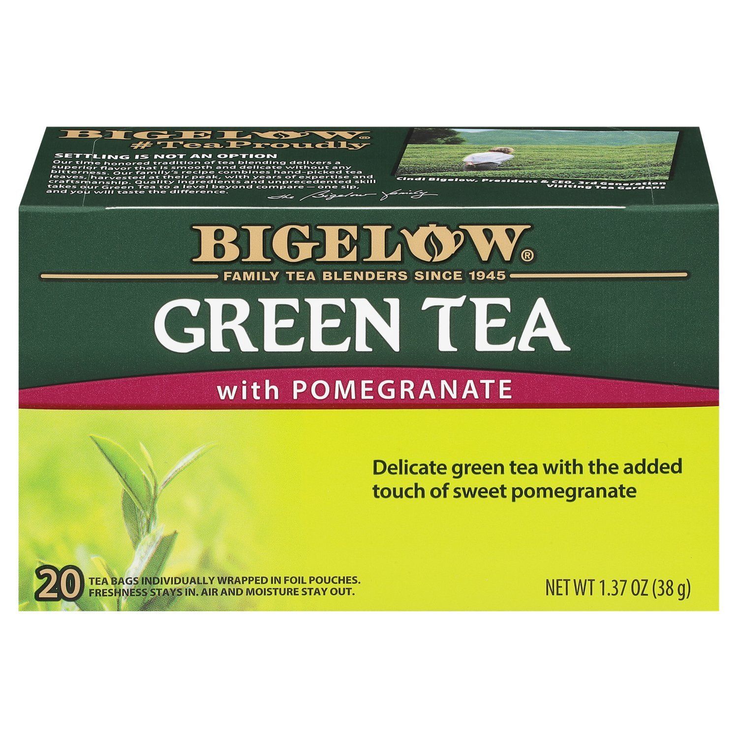 Bigelow Green with Pomegranate Tea Bags, 20 count, 1.37 oz