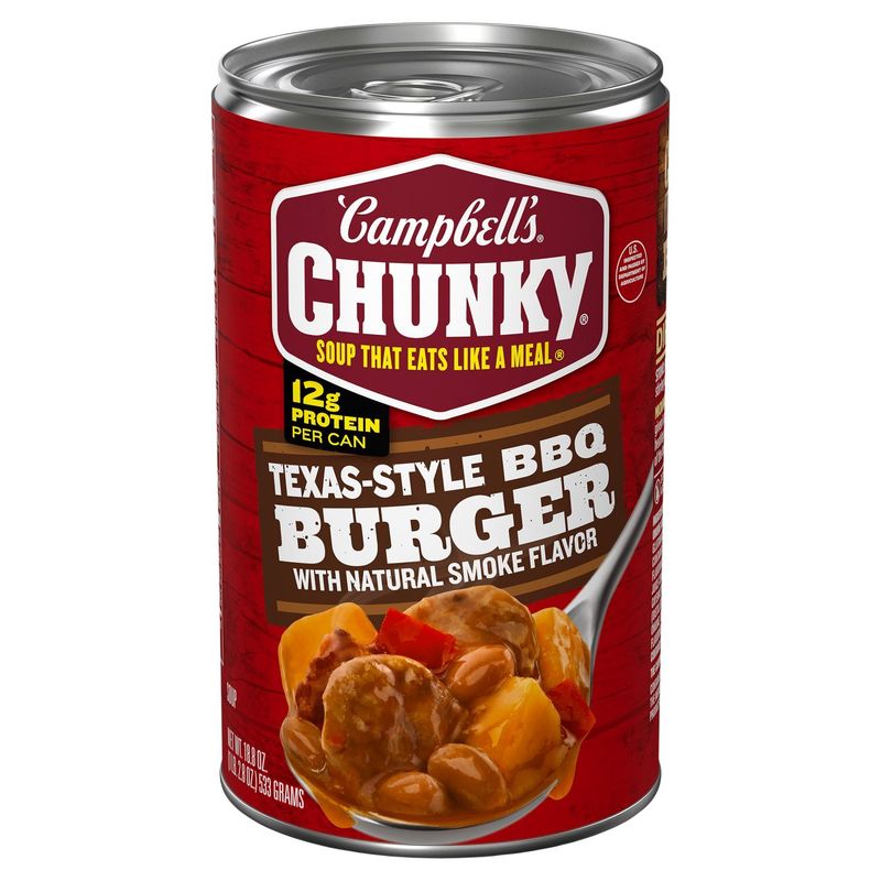 Campbell's Chunky Texas-Style BBQ Burger with Natural Smoke Flavor Soup, 18.8 oz