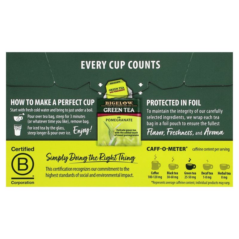 Bigelow Green with Pomegranate Tea Bags, 20 count, 1.37 oz