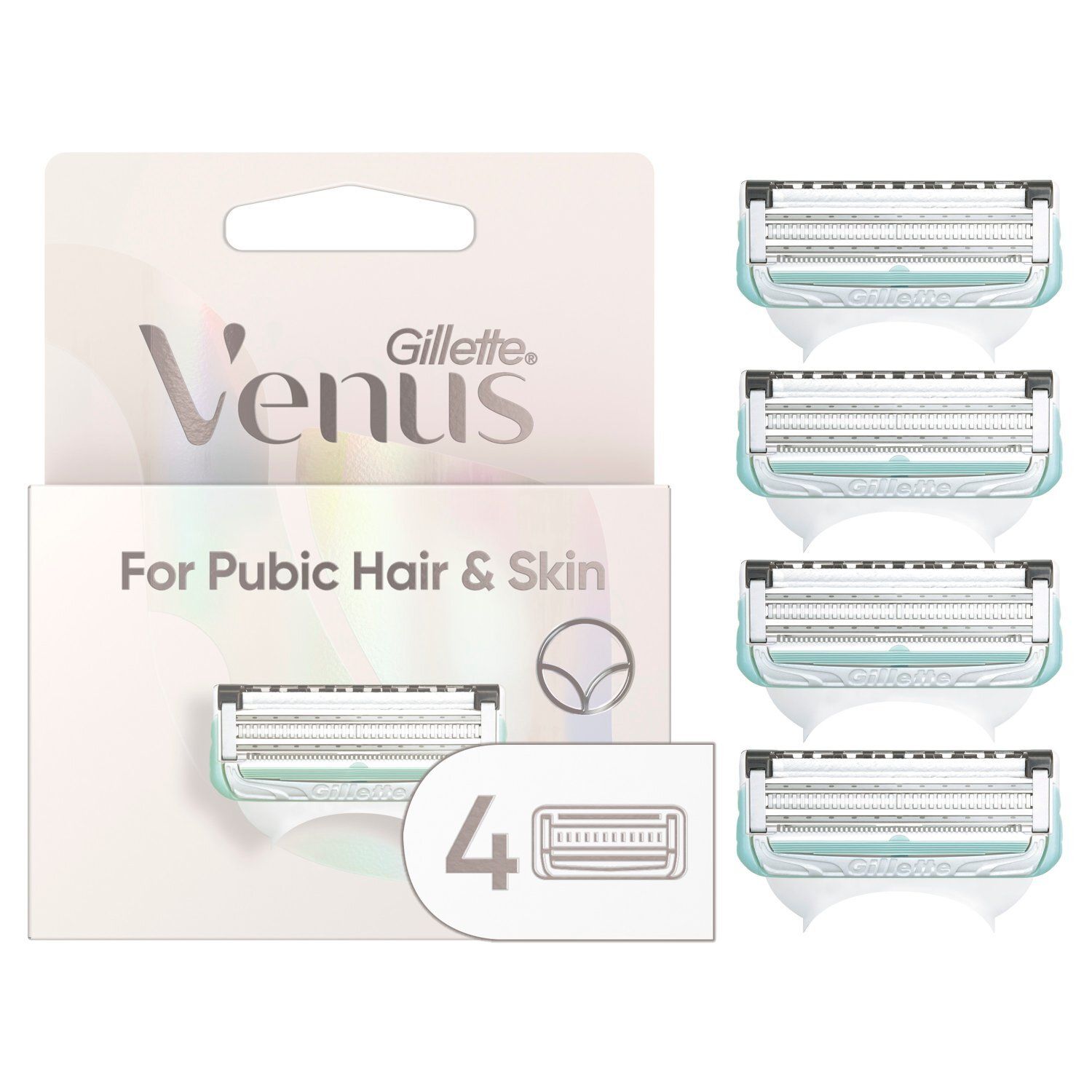 Gillette Venus for Pubic Hair &amp; Skin Cartridges, 4 count