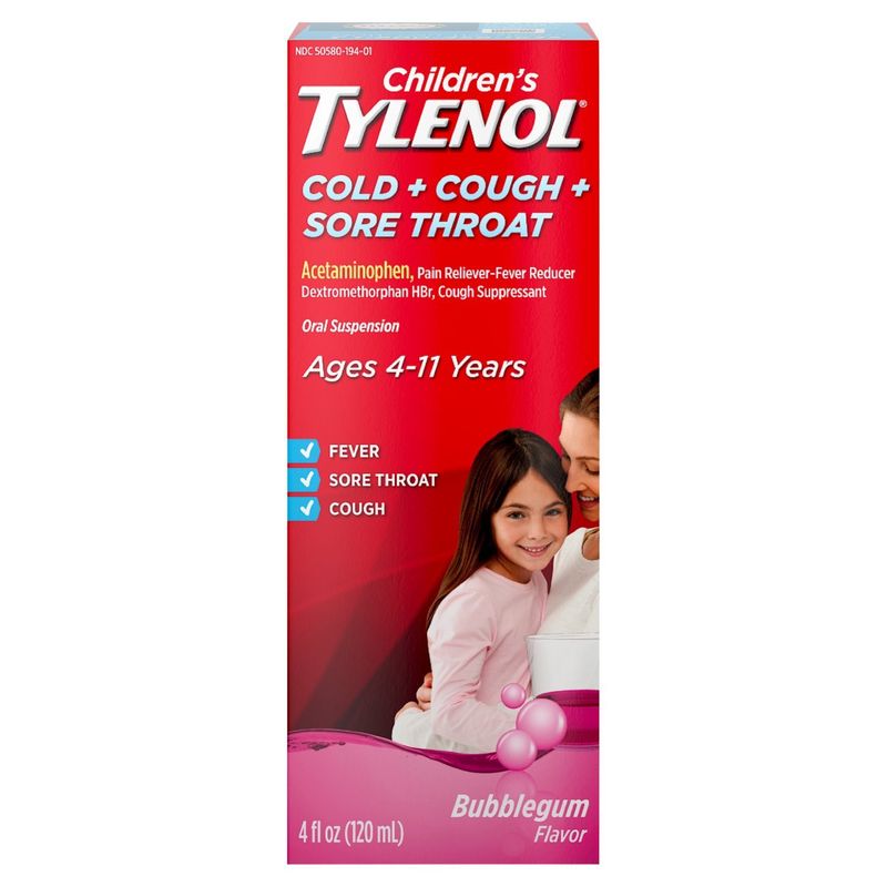 Children's Tylenol Cold + Cough + Sore Throat Oral Suspension