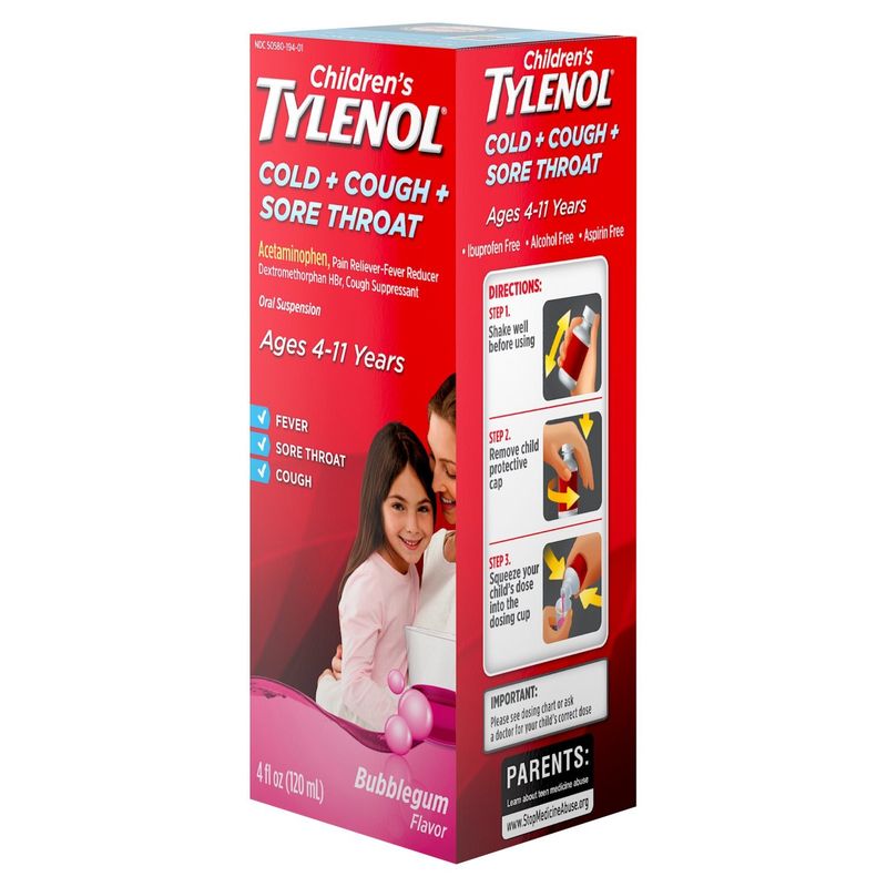 Children's Tylenol Cold + Cough + Sore Throat Oral Suspension