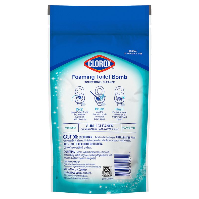 Clorox Foaming Toilet Bomb Fresh Scent Toilet Bowl Cleaner Tablets, 30 g, 5 count