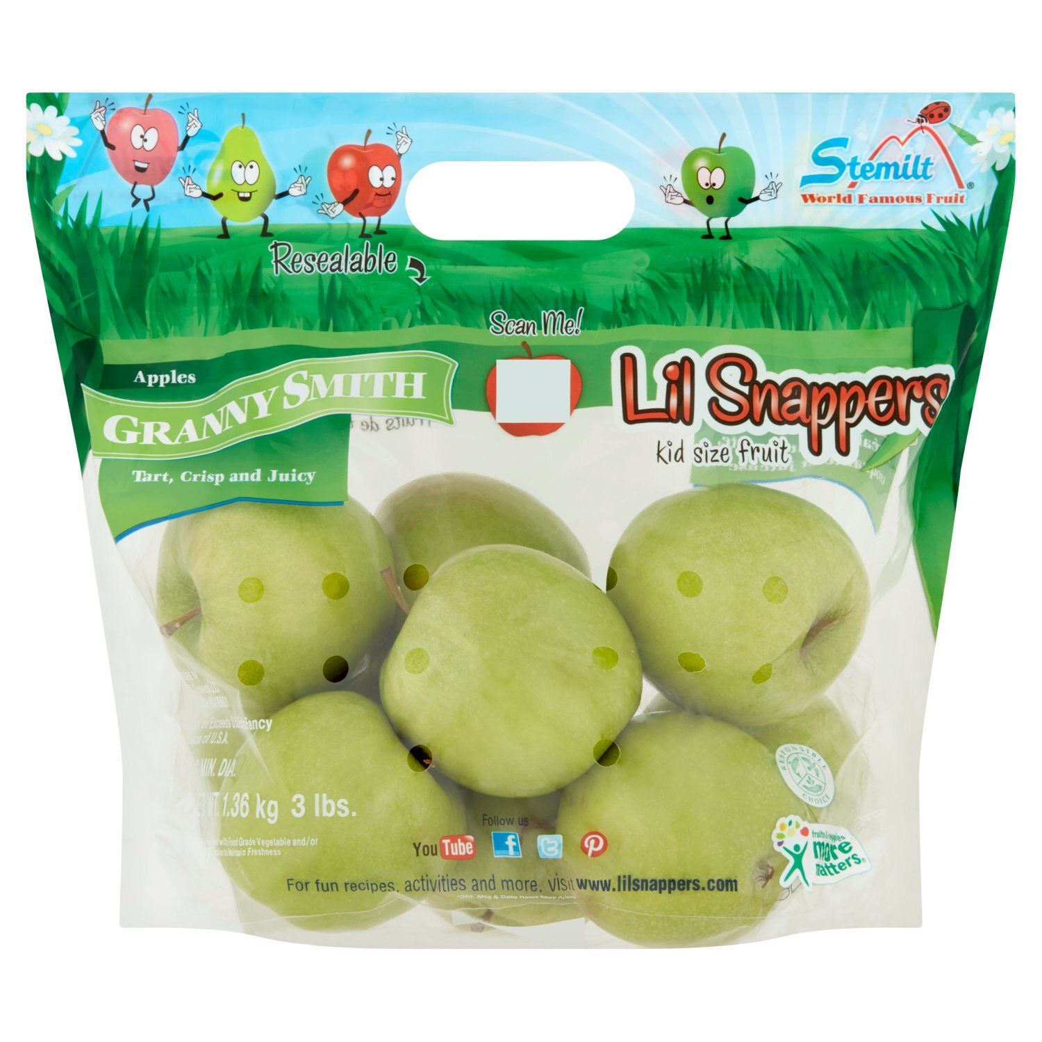 Stemilt Lil Snappers Granny Smith Apples, 3 lb bag