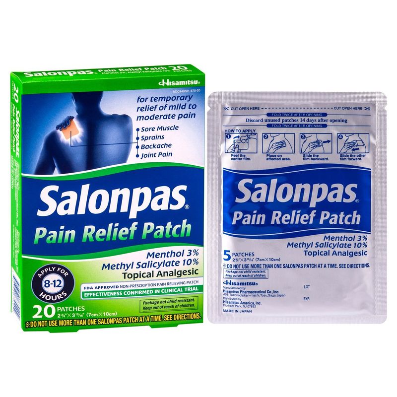 Hisamitsu Salonpas Minty Scent Pain Relief Patch, 20 count