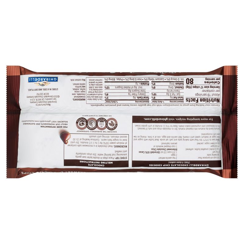 GHIRARDELLI 60% Cacao Bittersweet Chocolate Premium Baking Chips, 10 OZ Bag