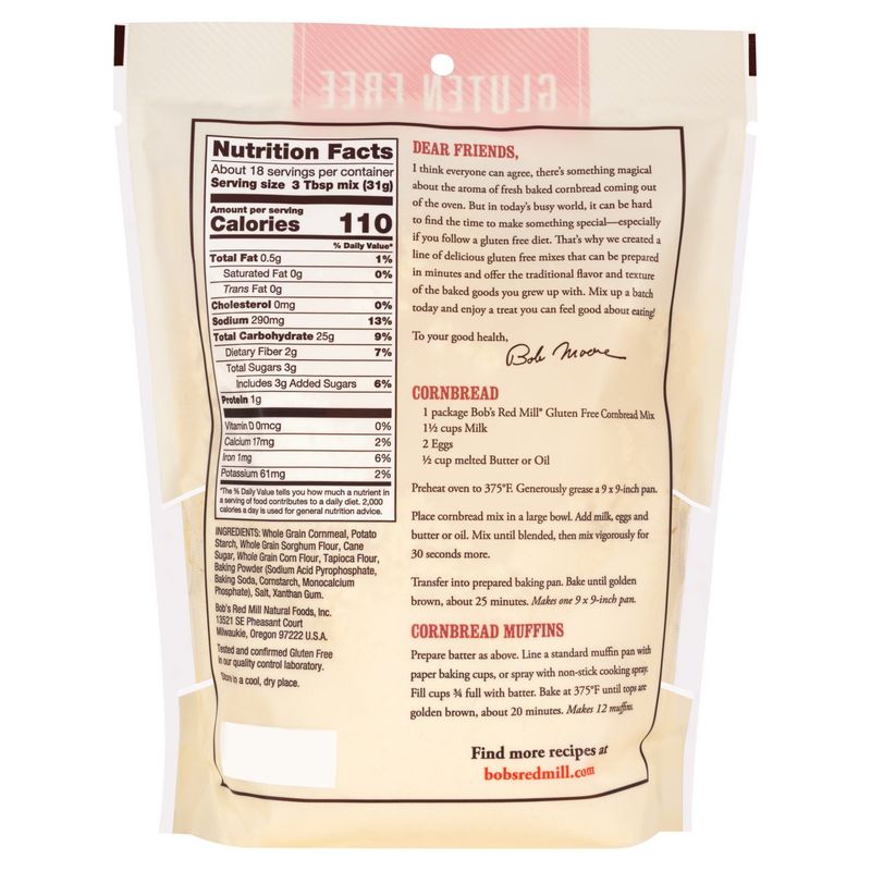 Bob's Red Mill Gluten Free Cornbread Mix, 20 oz