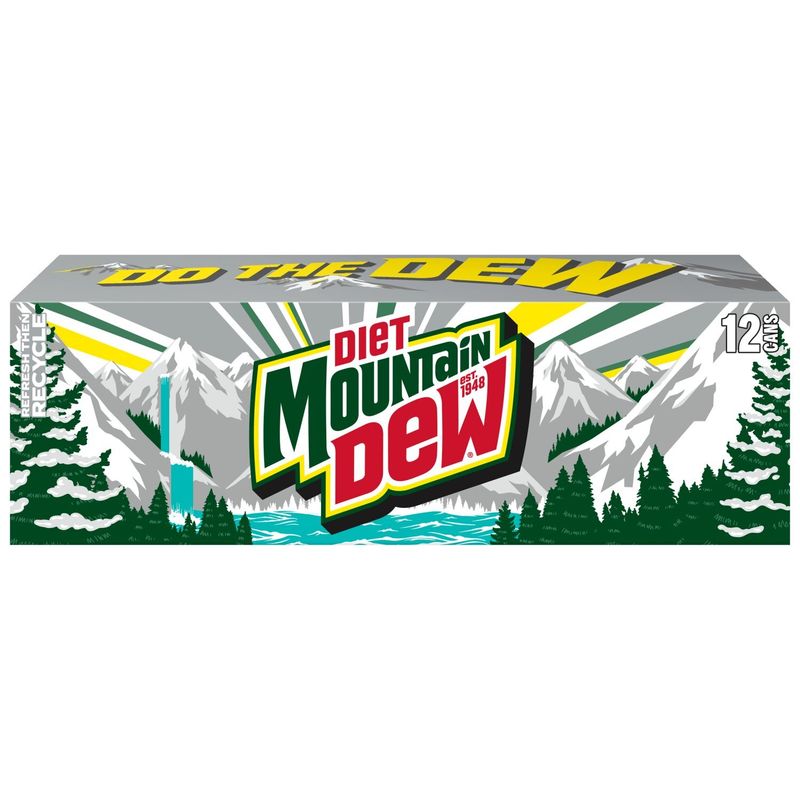 Mountain Dew Diet Soda Citrus 12 Fl Oz, 12 Count