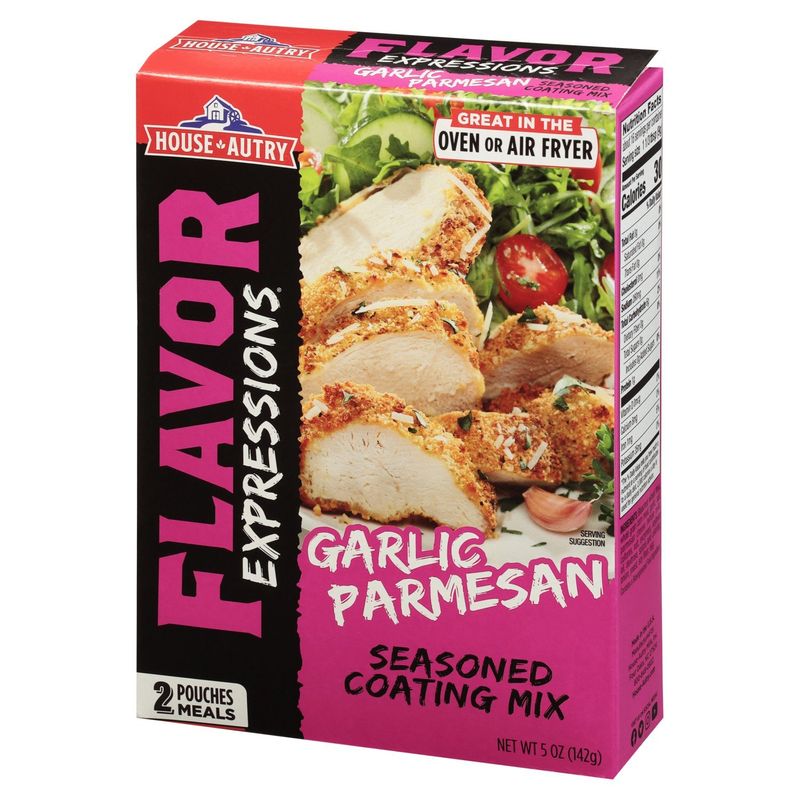 House Autry Flavor Expressions Garlic Parmesan Seasoned Coating Mix, 2 count, 5 oz