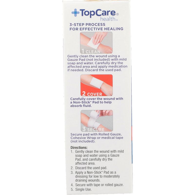 TopCare Non-Stick 2X3 Wound Covering Pads, 10 Count