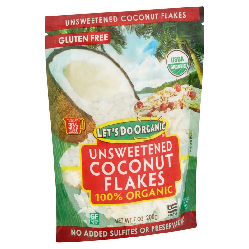 Let's Do Organic 100% Organic Unsweetened Coconut Flakes, 7 oz
