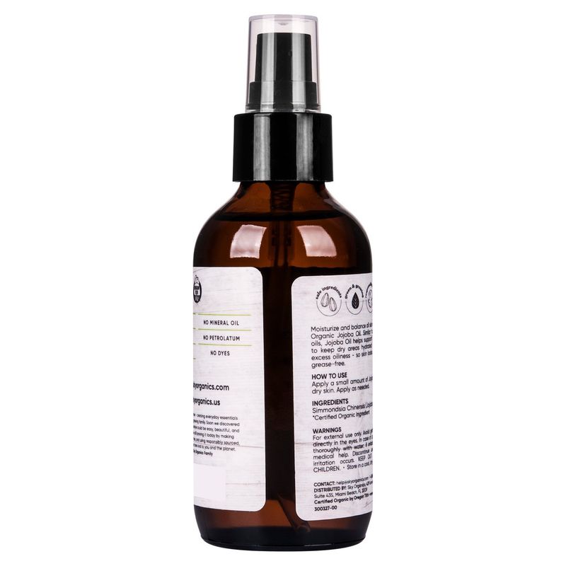 Sky Organics Pure &amp; Natural Organic Jojoba Oil, 4 Fl. Oz.