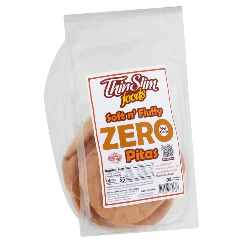Thin Slim Foods Soft N' Fluffy Zero Net Carb Pitas, 5 oz