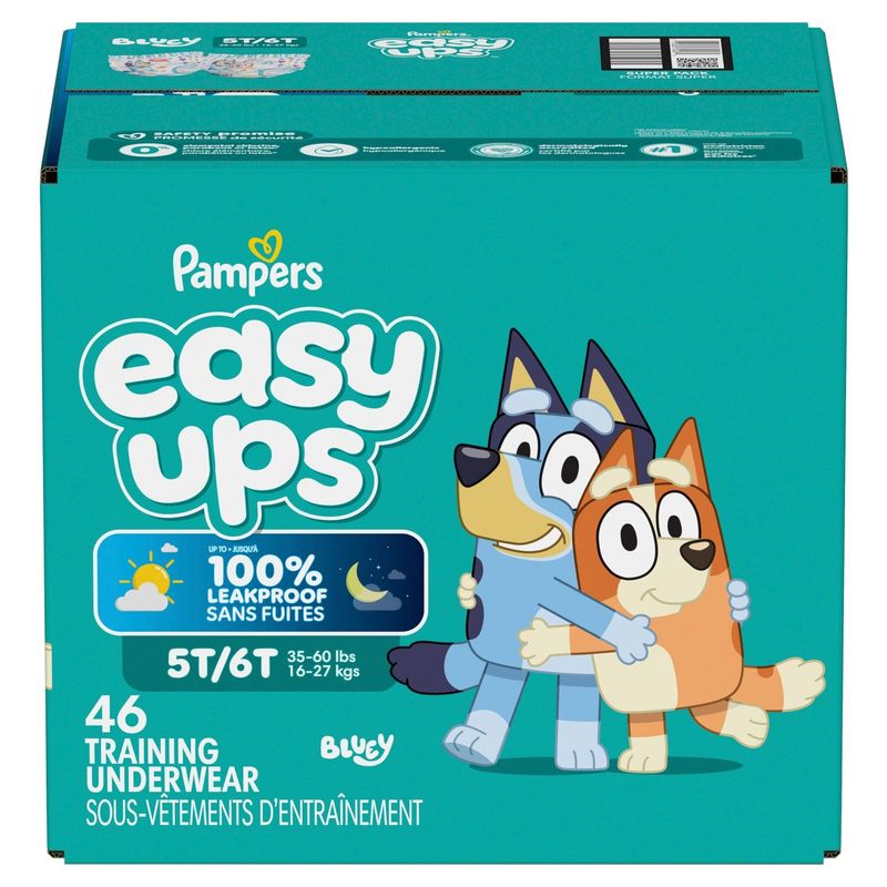 Pampers Easy Ups Bluey Training Underwear, Size 5T/6T, 35-60 lbs, 46 Count