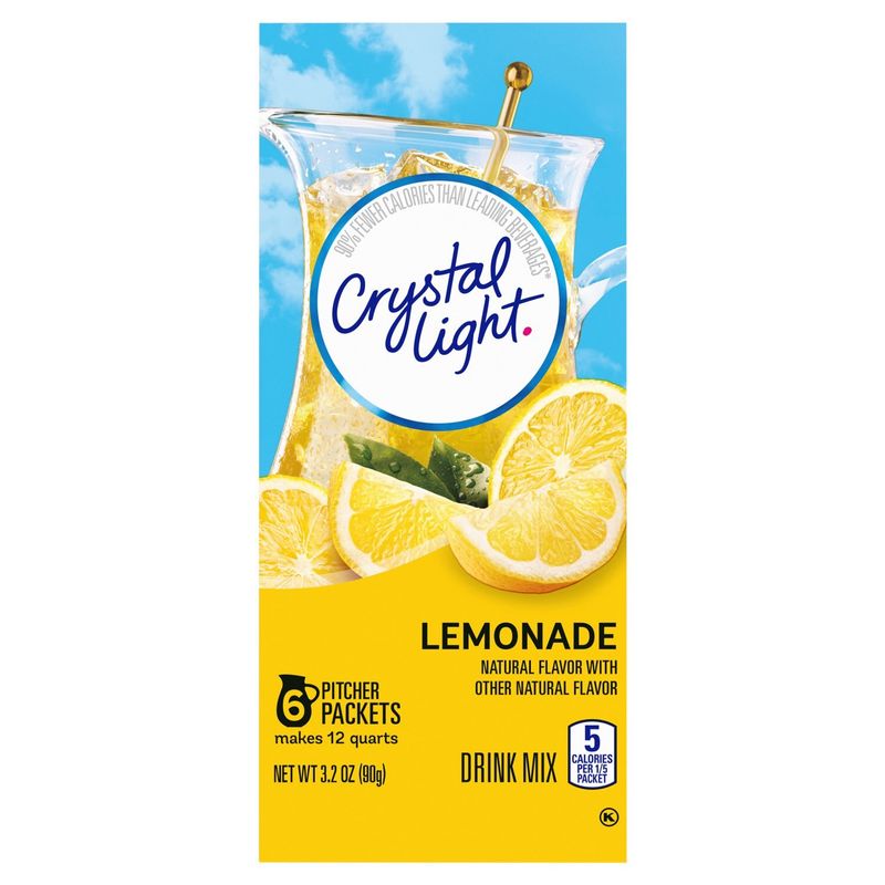 Crystal Light Lemonade Drink Mix, 6 count, 3.2 oz