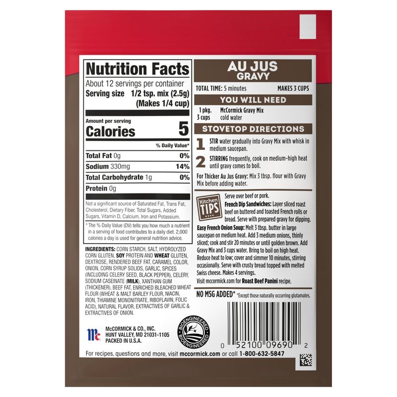 McCormick Au Jus Gravy Mix, 1 oz