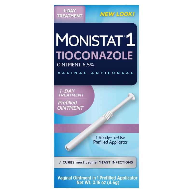 Monistat 1-Day Treatment Tioconazole Vaginal Antifungal Ointment, 1 count, 0.16 oz