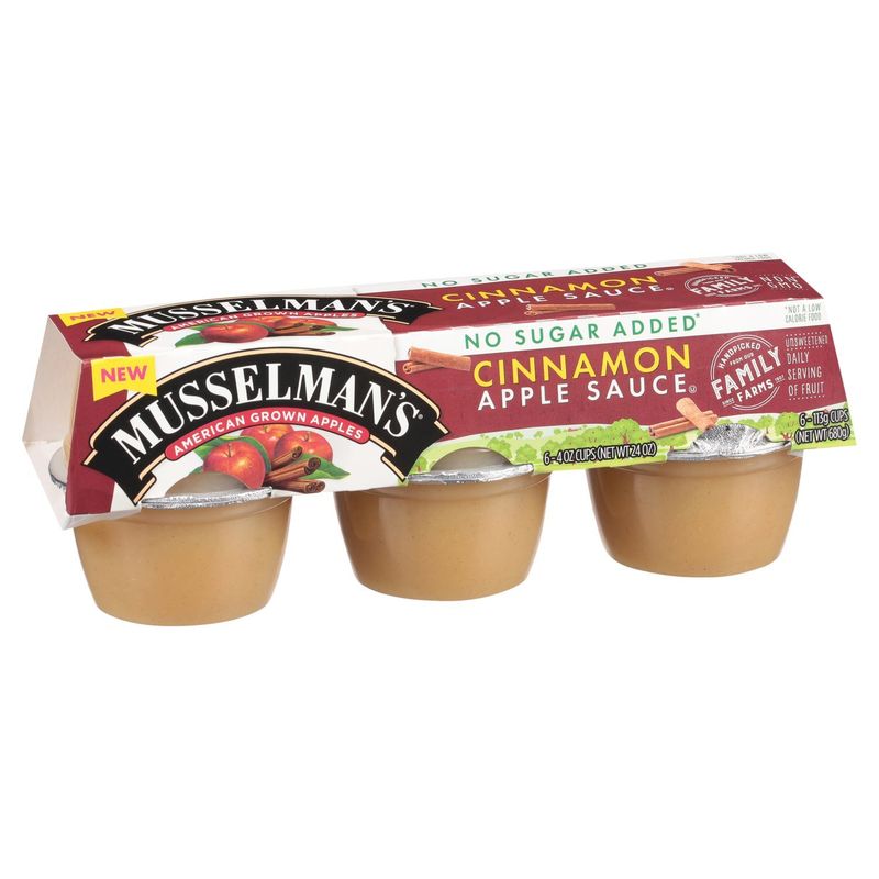 Musselman's No Sugar Added Cinnamon Apple Sauce, 4 oz, 6 count