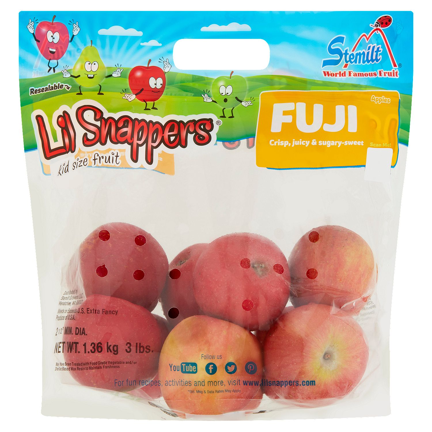 Stemilt Lil Snappers Fuji Apples, 3 lb bag