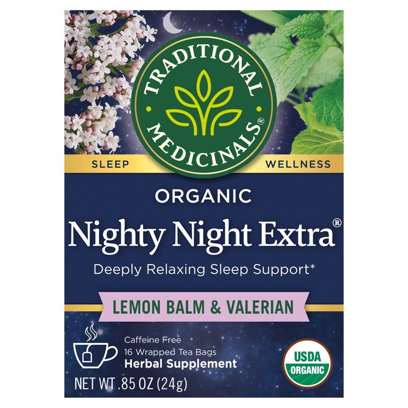 Traditional Medicinals Nighty Night Extra Organic Tea Herbal Supplement, 16 count, .85 oz